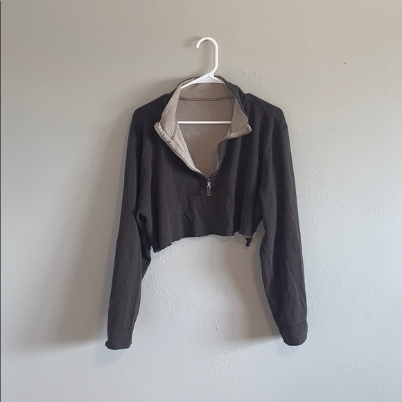 Unbranded Brown Zip-Up Cropped Jacket- Small - Picture 3 of 3